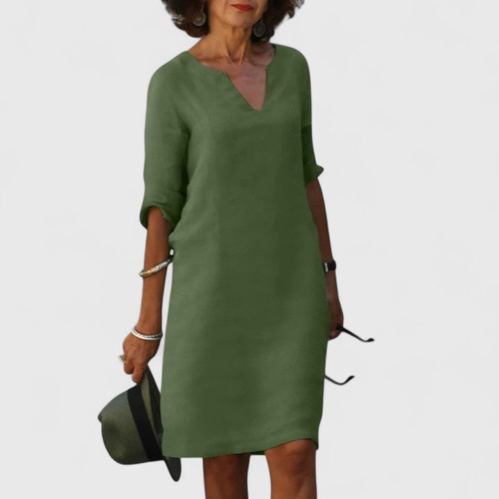 Taylor | Women's V-Neck Dress, Soft Comfortable Casual Dress for Every Occasion