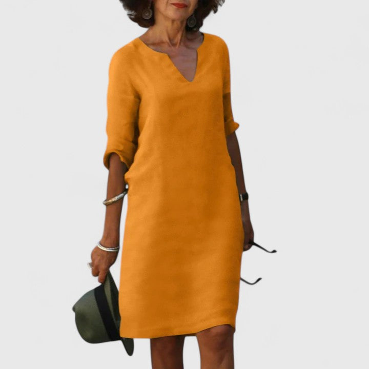 Taylor | Women's V-Neck Dress, Soft Comfortable Casual Dress for Every Occasion