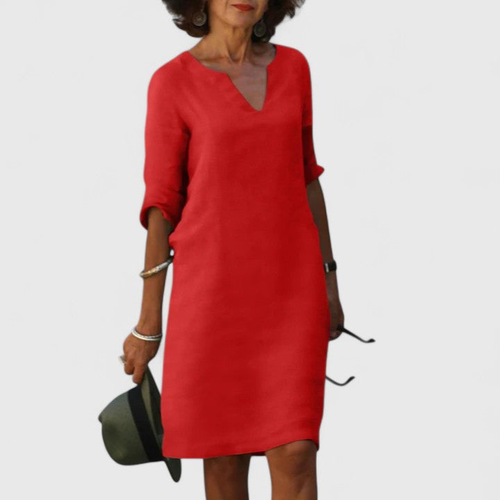 Taylor | Women's V-Neck Dress, Soft Comfortable Casual Dress for Every Occasion
