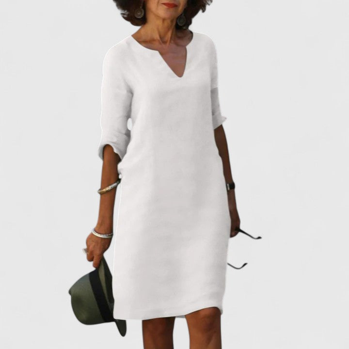 Taylor | Women's V-Neck Dress, Soft Comfortable Casual Dress for Every Occasion