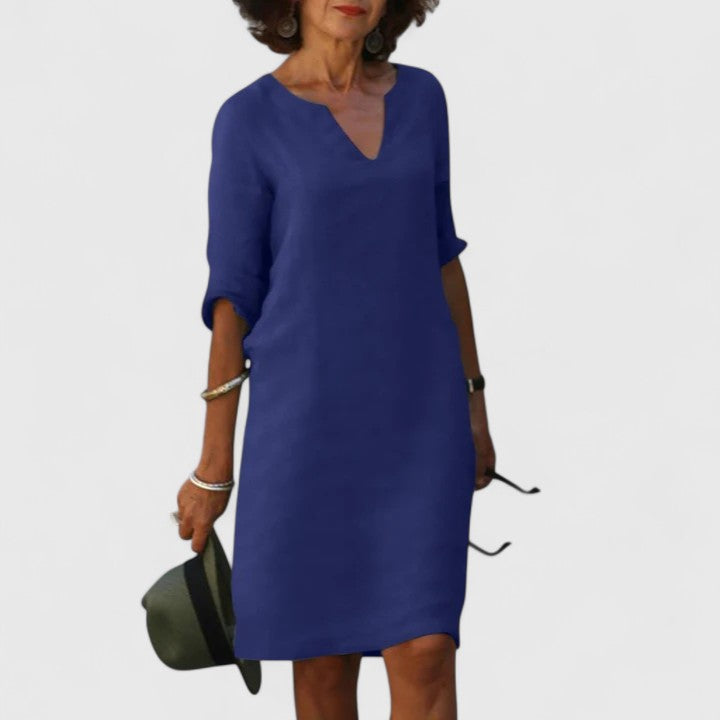 Taylor | Women's V-Neck Dress, Soft Comfortable Casual Dress for Every Occasion
