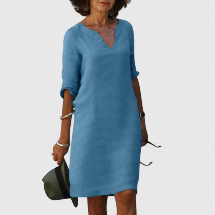 Taylor | Women's V-Neck Dress, Soft Comfortable Casual Dress for Every Occasion