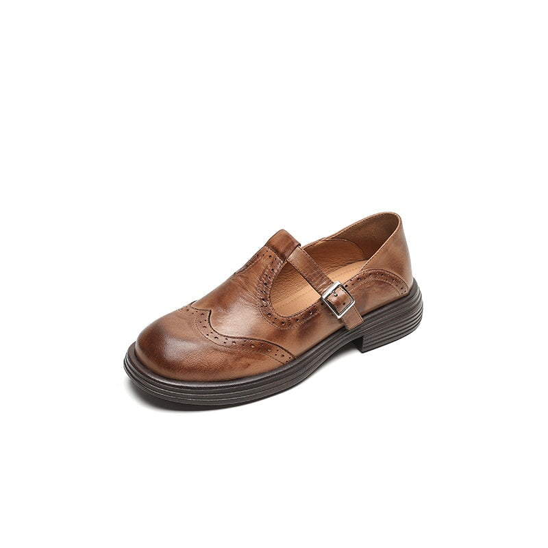 Mattea | Women's Vegan Leather Mary Jane Shoes, Classic Strap Flats for Everyday Wear