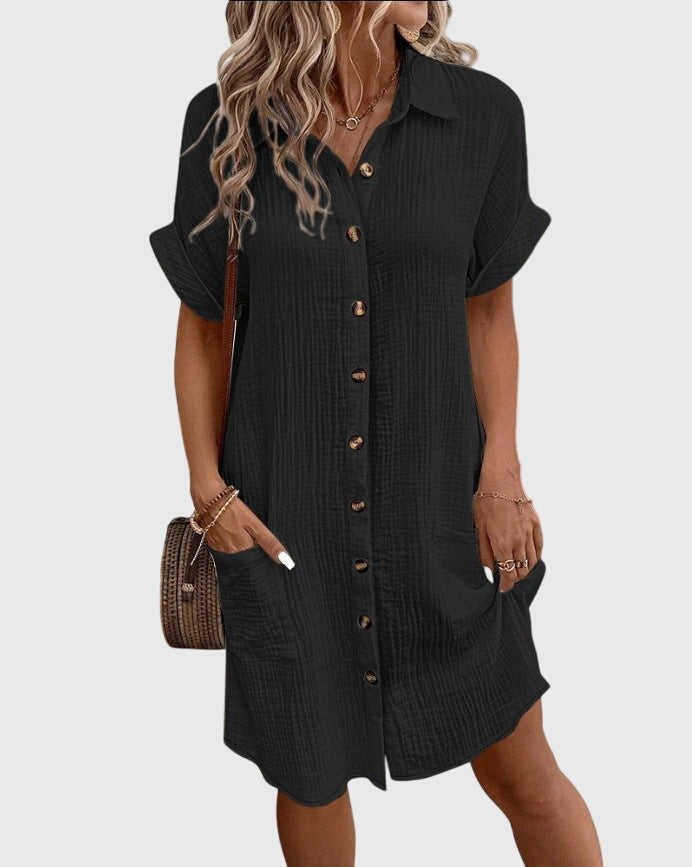 Caroline | Women's Relaxed Fit Midi Dress, Light Breathable Warm Weather Dress