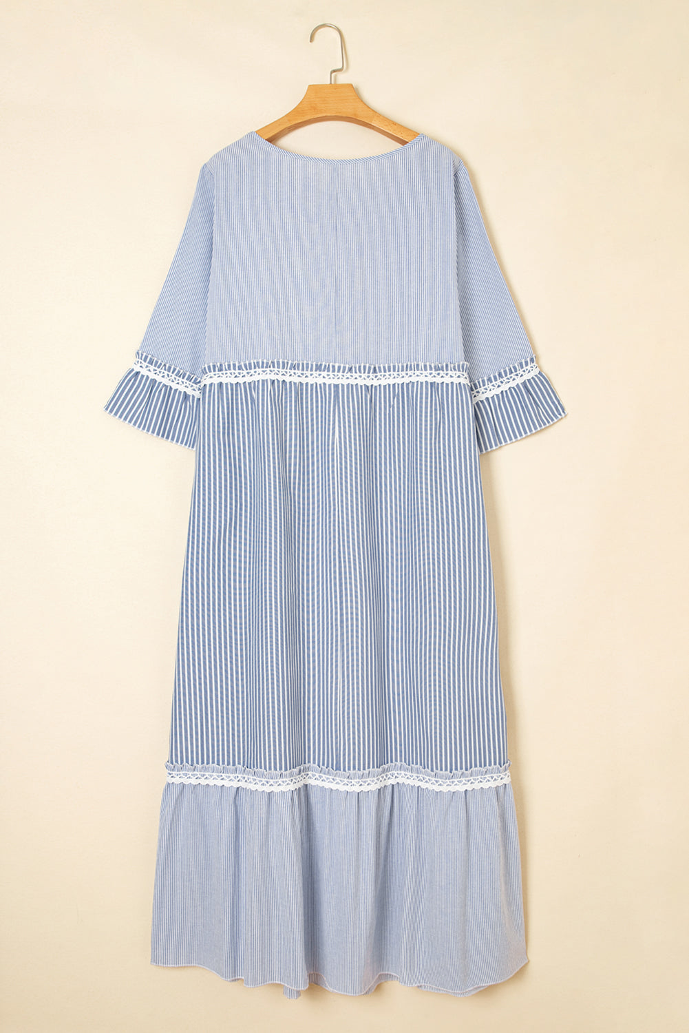 Skyline | Women's Striped Cotton Blend Maxi Dress, Plus Size Relaxed Fit Dress
