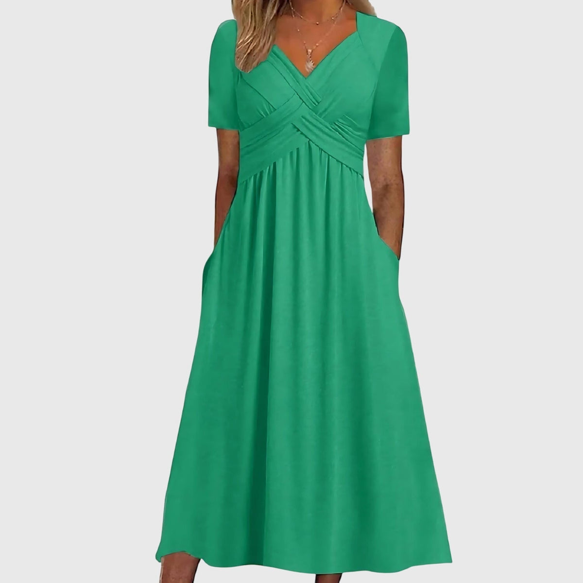 Manola | Women's A-Line Midi Dress, Tummy Control Dress for Every Occasion