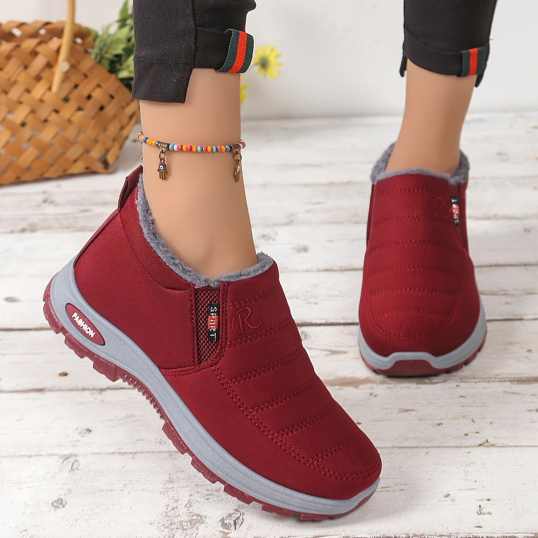 CloudStep | Women's Faux Fur Lined Slip-On Shoes, Warm Cushioned Winter Shoes