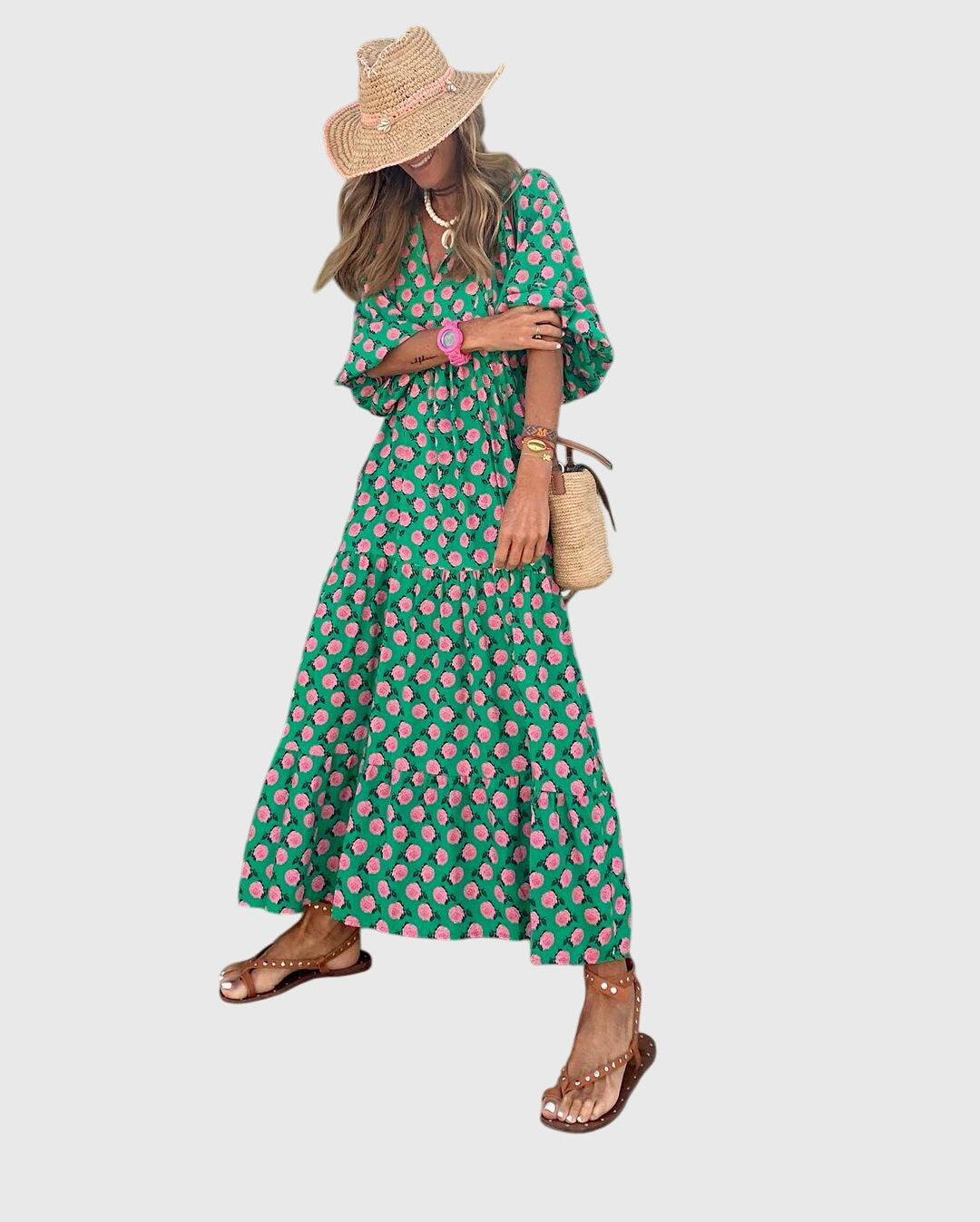 Sarah | Women's Boho Maxi Dress, Flowing Lightweight Dress for Day and Evening Wear