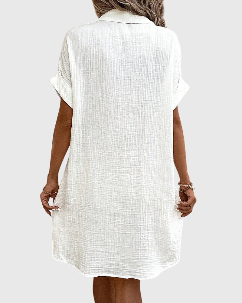 Caroline | Women's Relaxed Fit Midi Dress, Light Breathable Warm Weather Dress