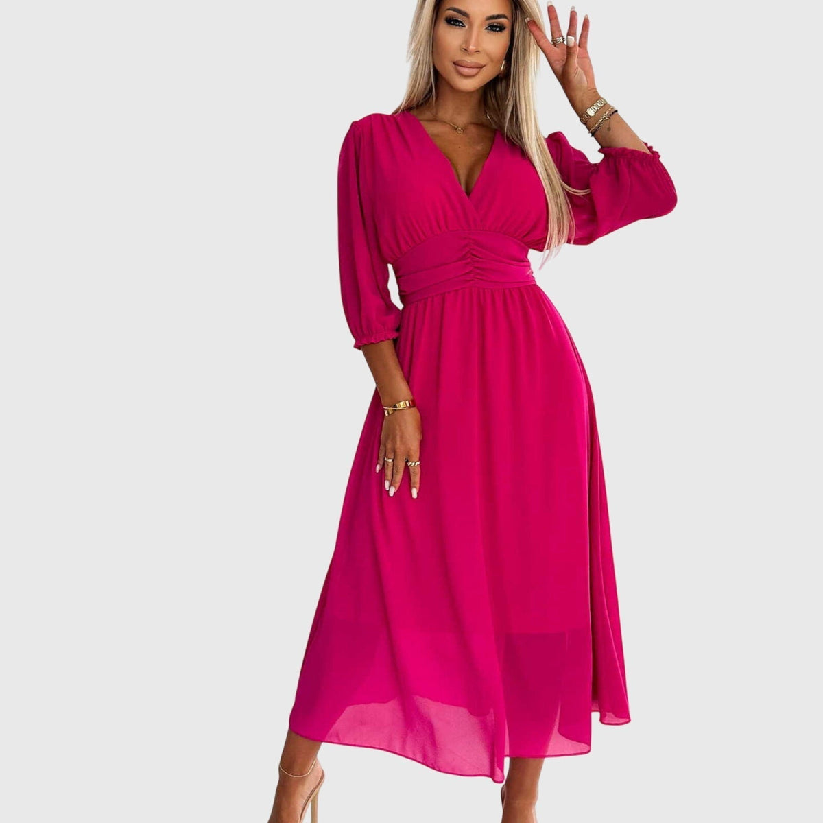 Chloe | Women's Chiffon Dress, Lightweight Flowy Dress for Casual and Formal Wear