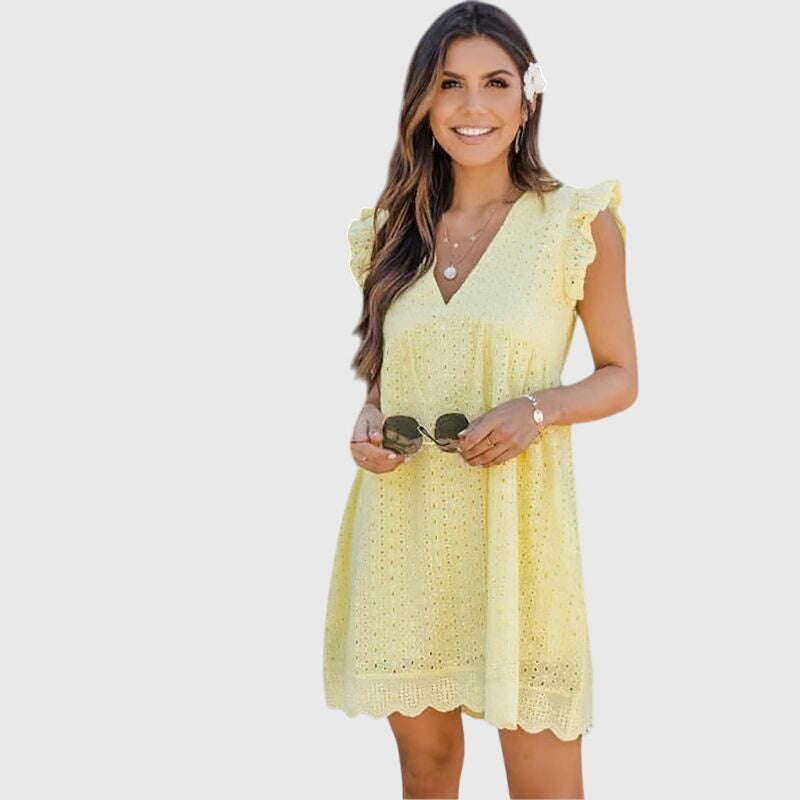 Diana | Women's 2-in-1 Mini Summer Dress, Casual Day Dress with Hidden Pockets
