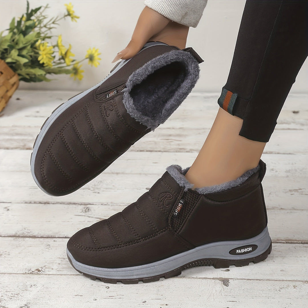 CloudStep | Women's Faux Fur Lined Slip-On Shoes, Warm Cushioned Winter Shoes