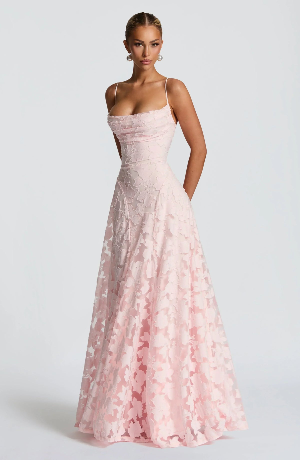 Aveline | Women's Lace Corset Maxi Dress, White Formal Evening Gown for Weddings