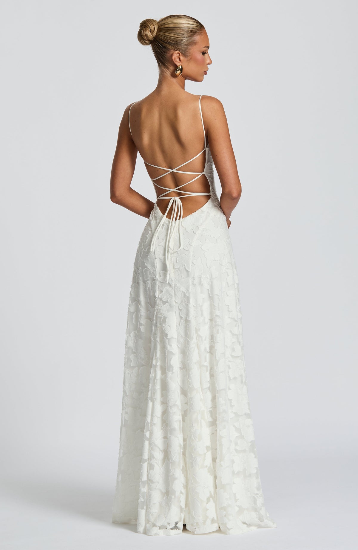 Aveline | Women's Lace Corset Maxi Dress, White Formal Evening Gown for Weddings