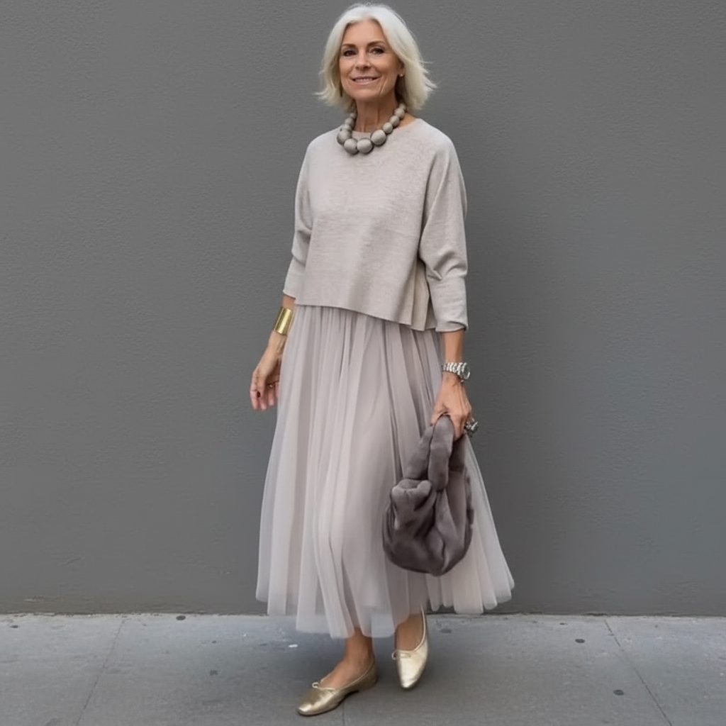 Emmie | Women's Knit Two-Piece Set, Sleeveless Dress and Layering Top Outfit