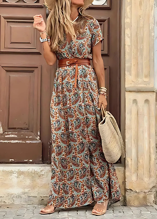 Women's Bohemian Maxi Dress, Flowy Lightweight Long Dress for Summer Days