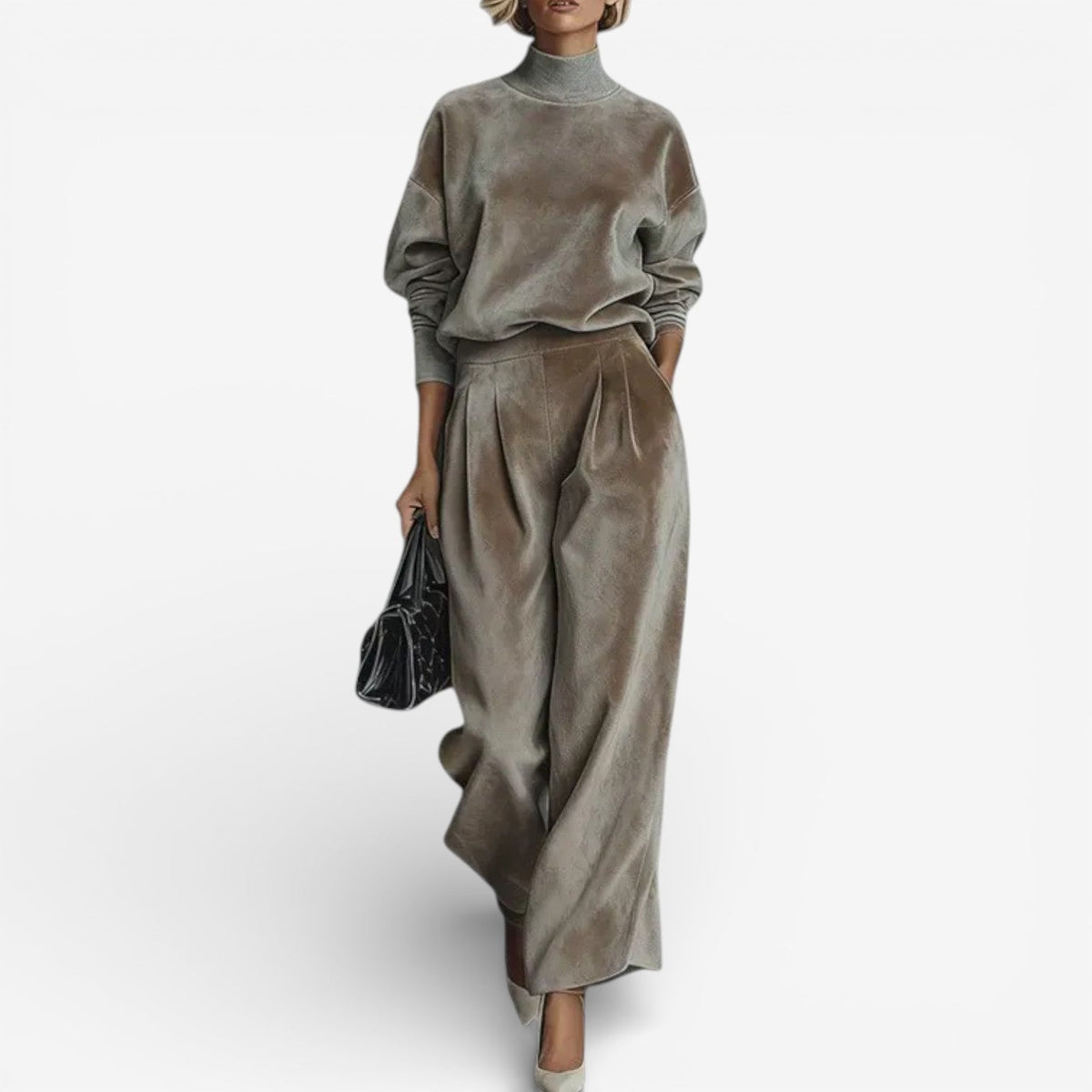 Evangeline | Women's Relaxed Fit Two-Piece Set, Soft Draped Everyday Outfit