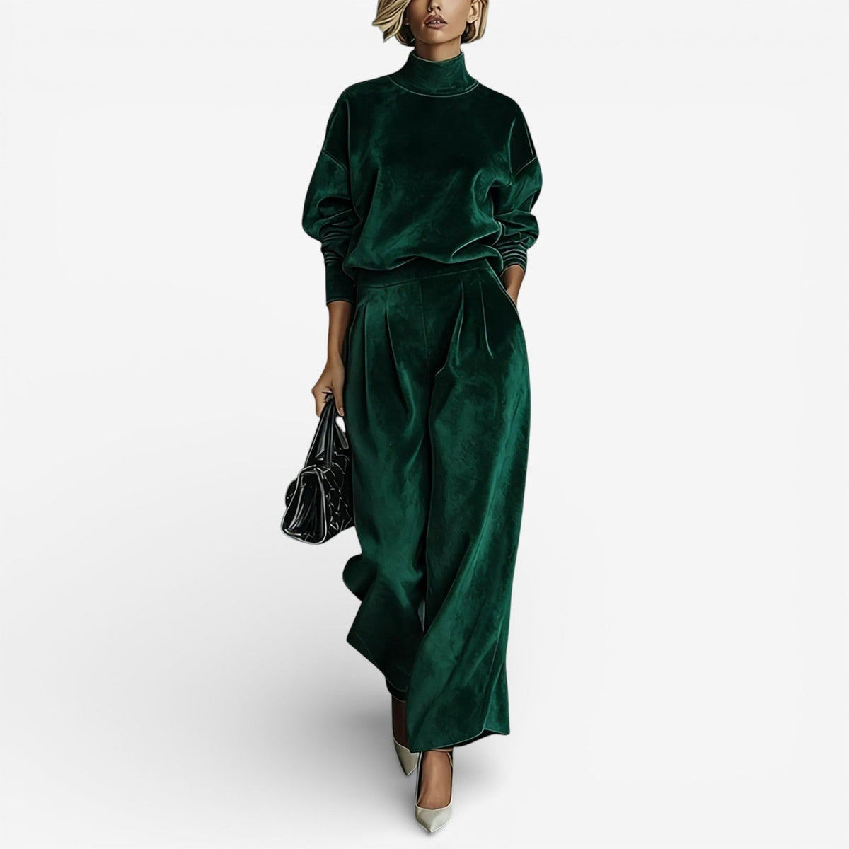 Evangeline | Women's Relaxed Fit Two-Piece Set, Soft Draped Everyday Outfit