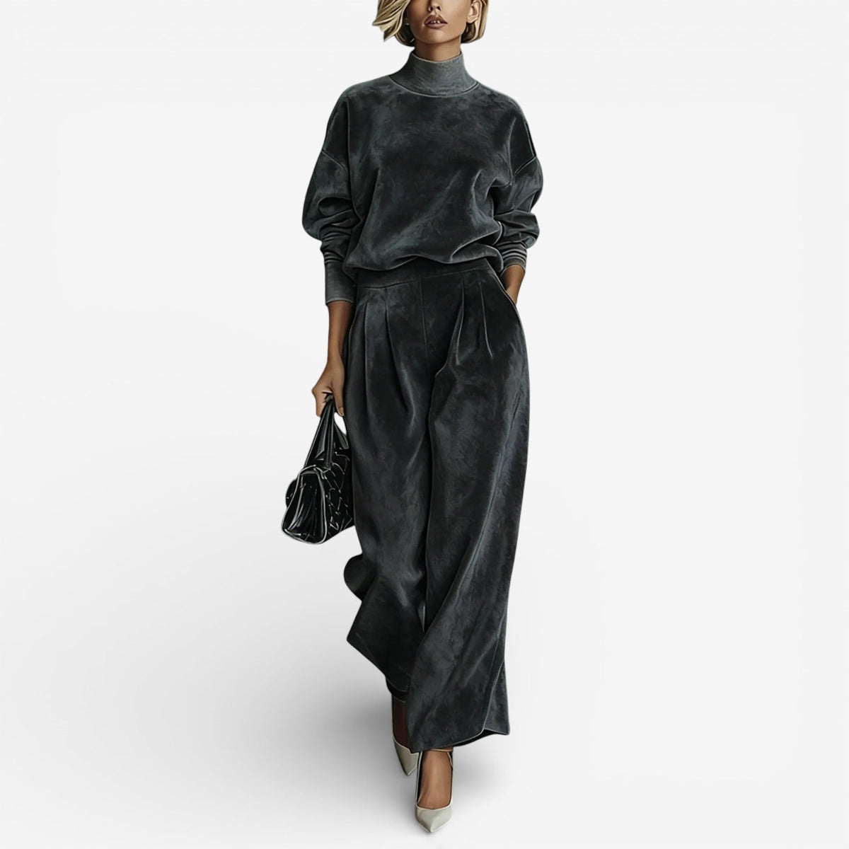 Evangeline | Women's Relaxed Fit Two-Piece Set, Soft Draped Everyday Outfit