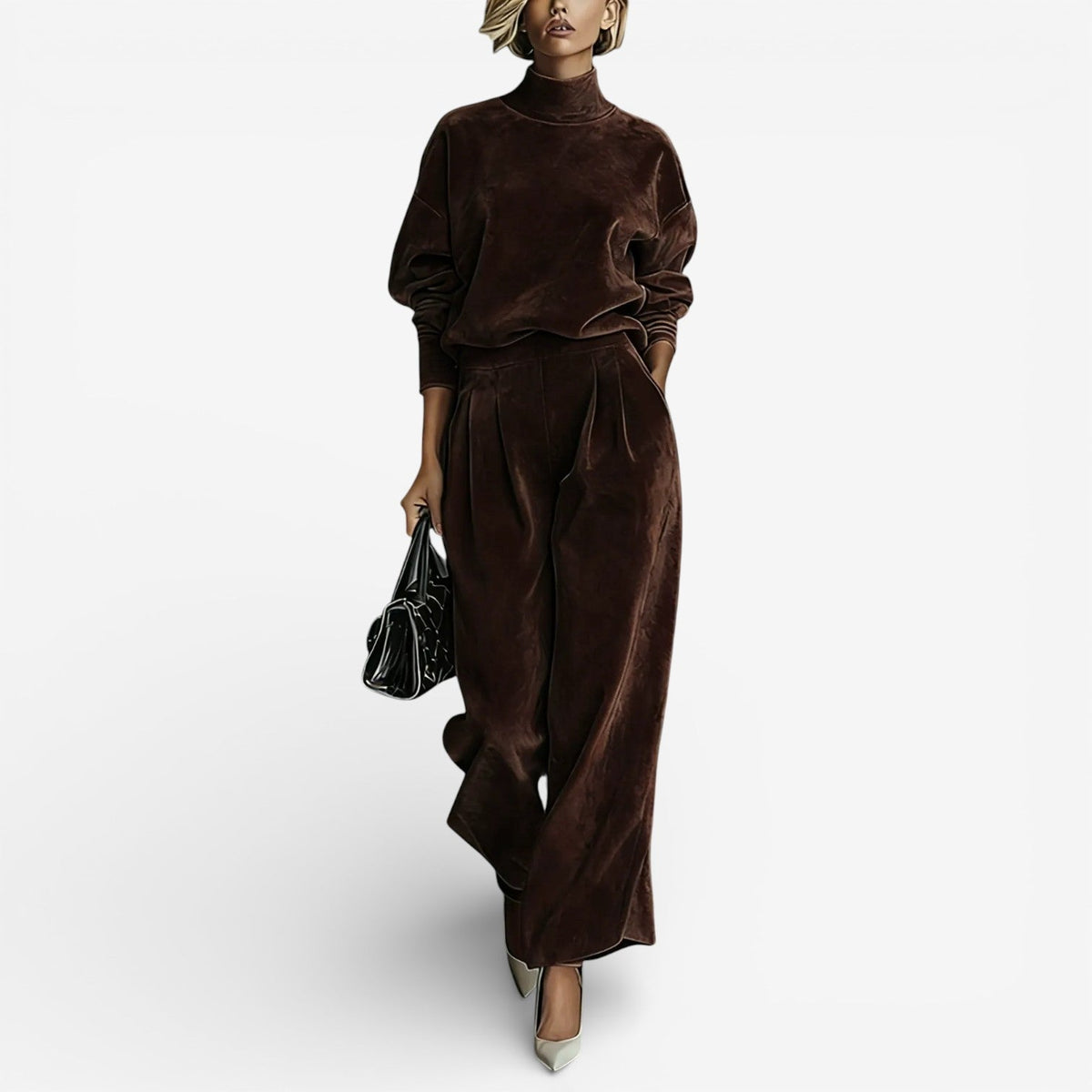Evangeline | Women's Relaxed Fit Two-Piece Set, Soft Draped Everyday Outfit