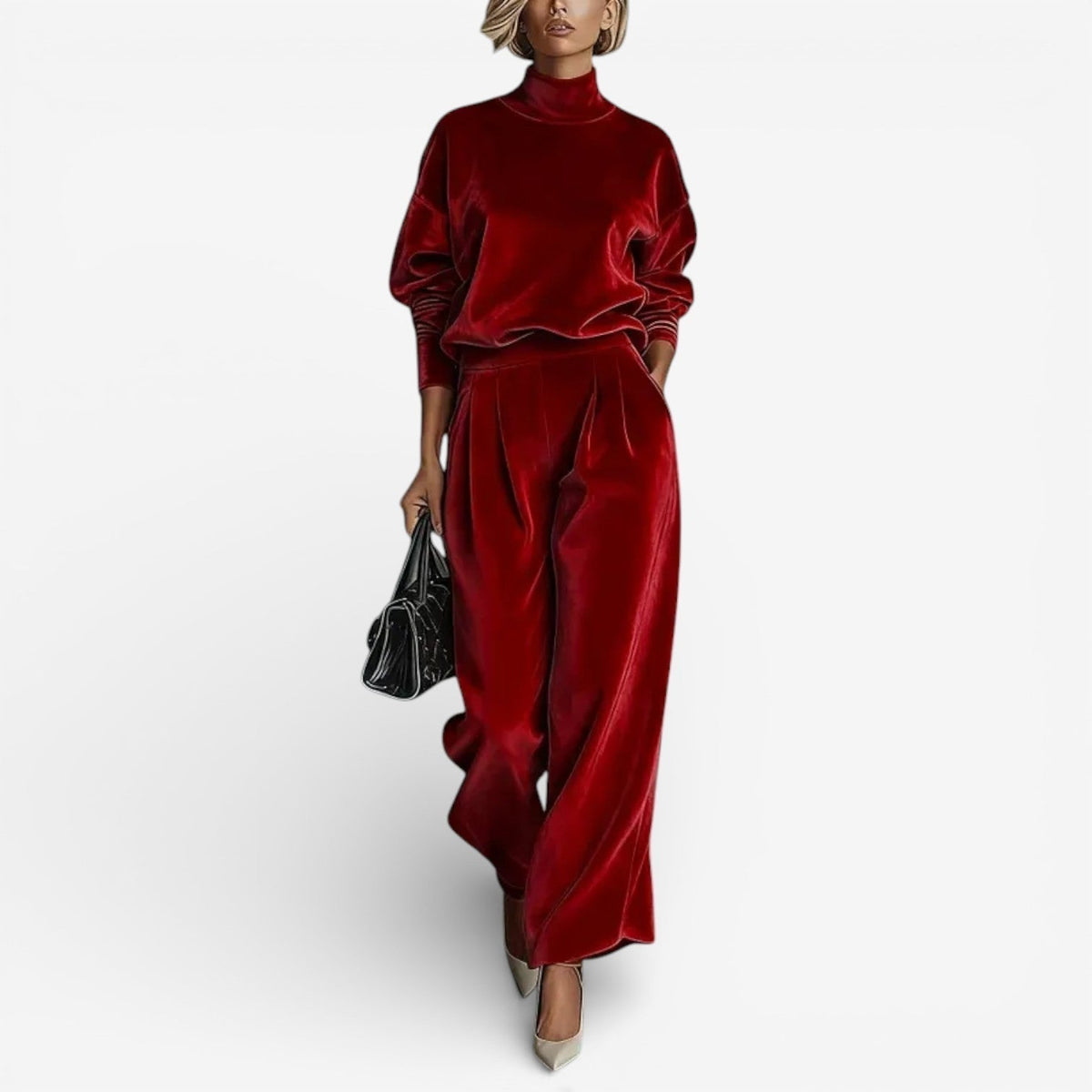 Evangeline | Women's Relaxed Fit Two-Piece Set, Soft Draped Everyday Outfit