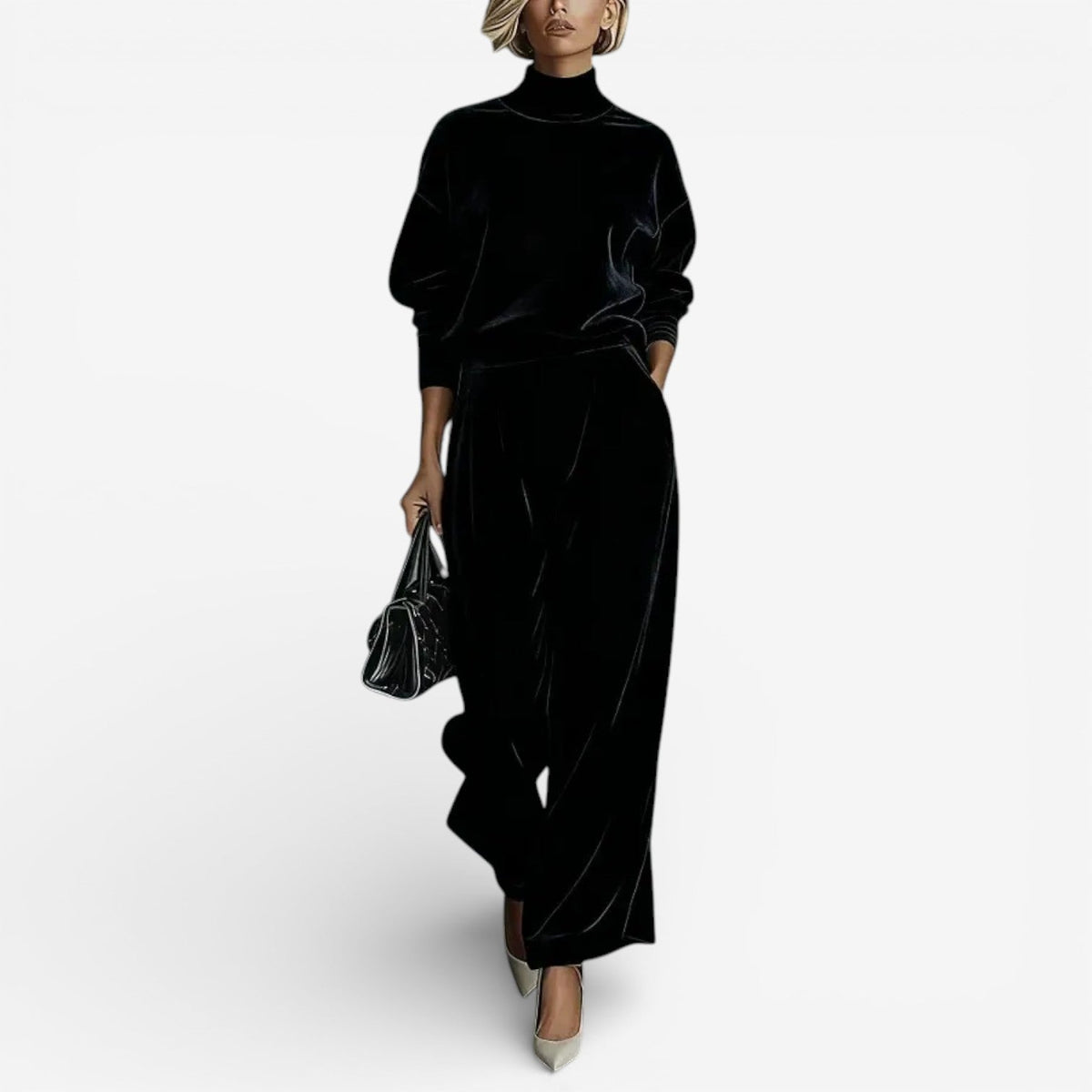 Evangeline | Women's Relaxed Fit Two-Piece Set, Soft Draped Everyday Outfit