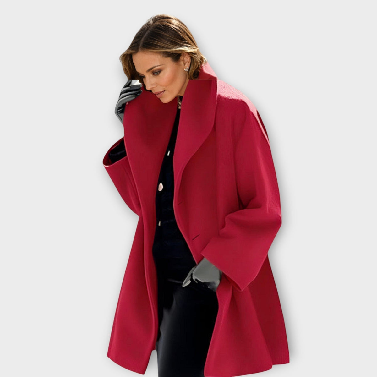 Aila | Women's Minimalist Wool Coat, Relaxed Fit Warm Winter Coat for Everyday