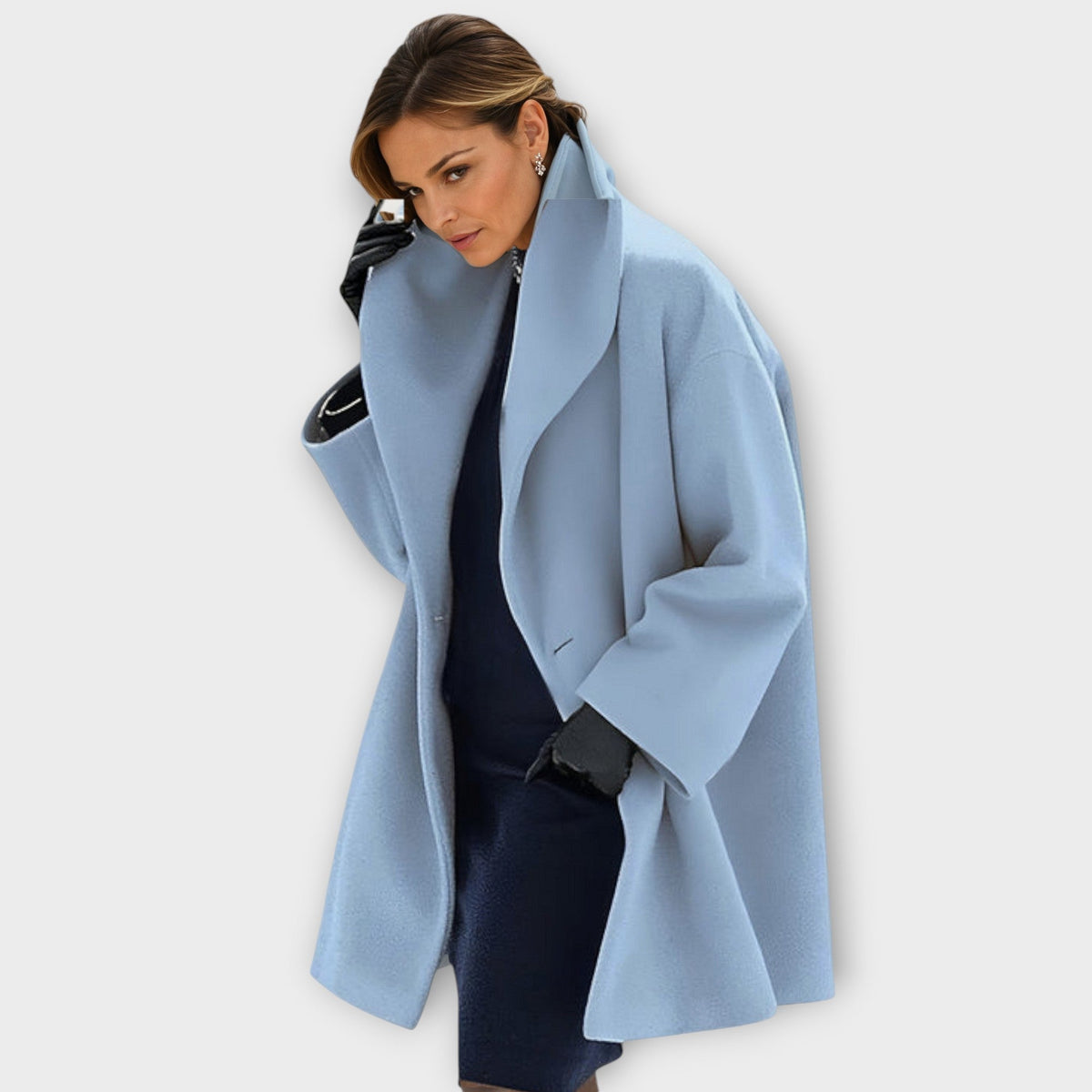 Aila | Women's Minimalist Wool Coat, Relaxed Fit Warm Winter Coat for Everyday