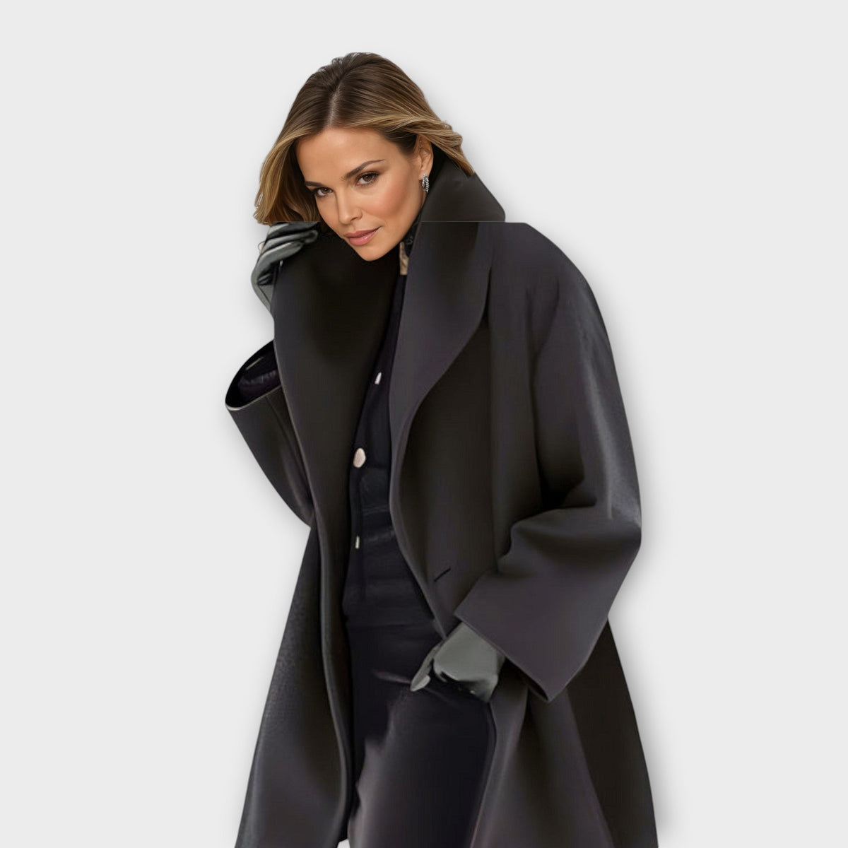 Aila | Women's Minimalist Wool Coat, Relaxed Fit Warm Winter Coat for Everyday