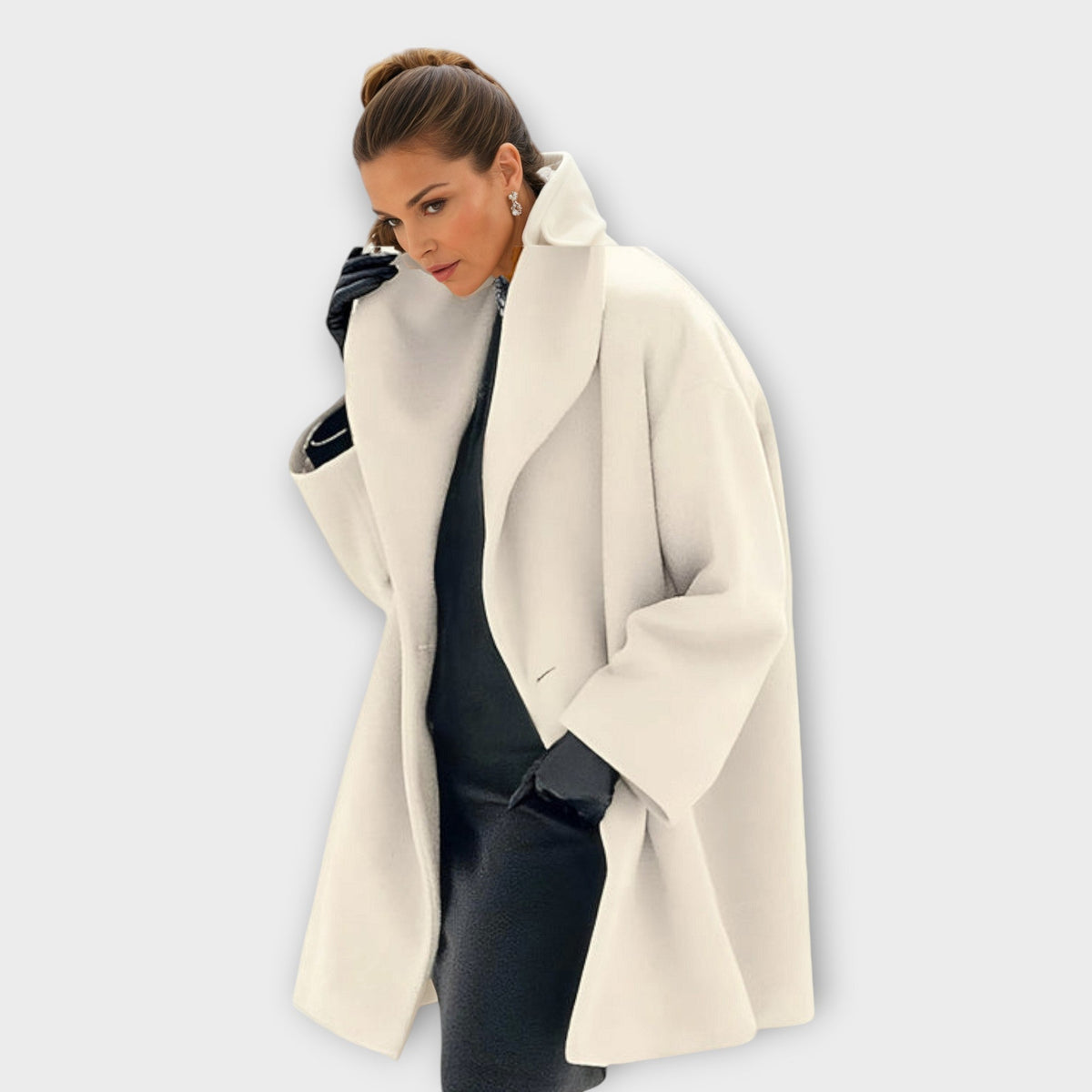 Aila | Women's Minimalist Wool Coat, Relaxed Fit Warm Winter Coat for Everyday