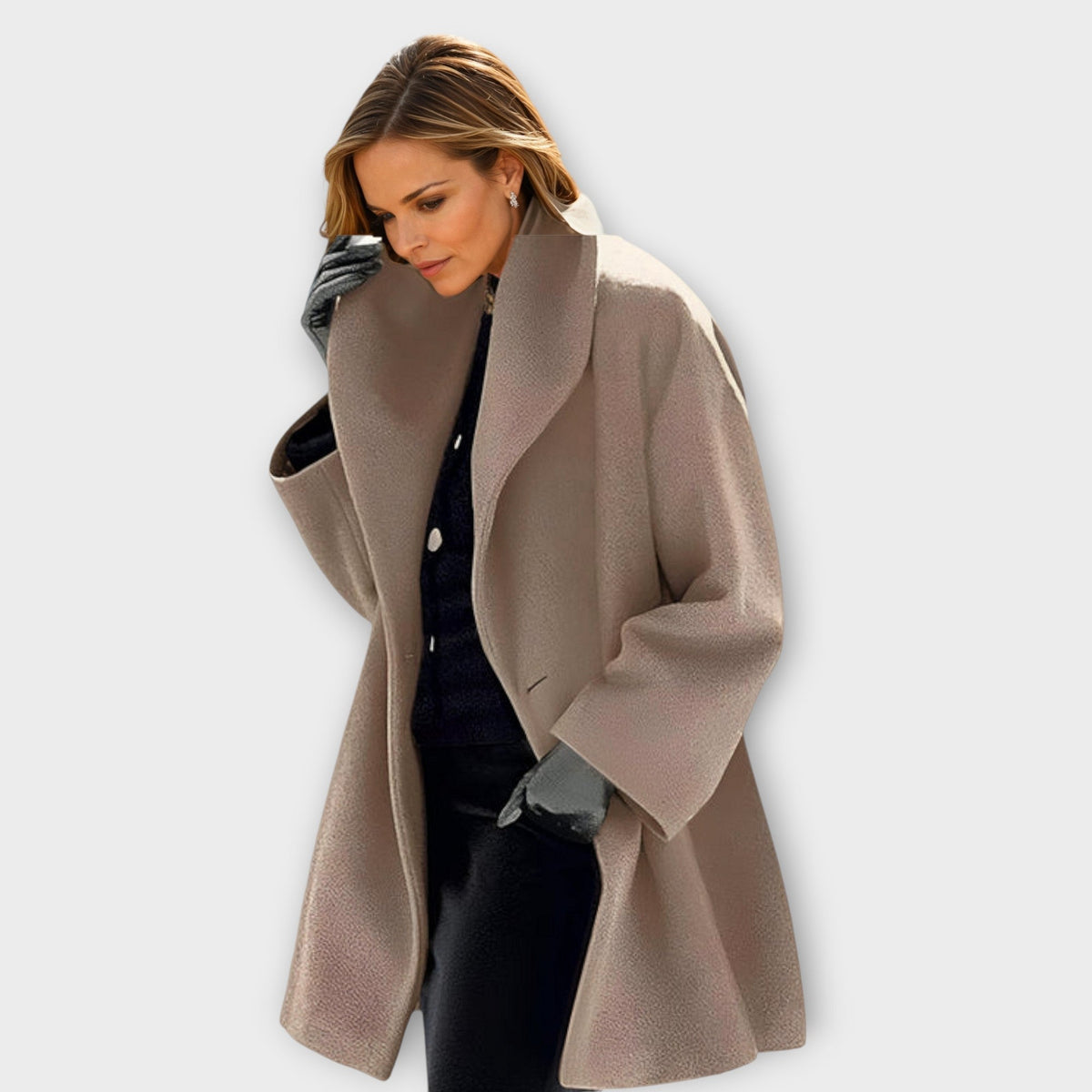 Aila | Women's Minimalist Wool Coat, Relaxed Fit Warm Winter Coat for Everyday