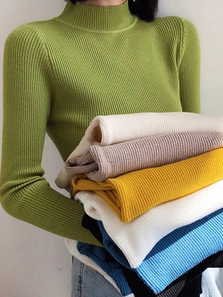 Luna | Women's Soft Knit Turtleneck Sweater, Classic Fit Fall Winter Pullover