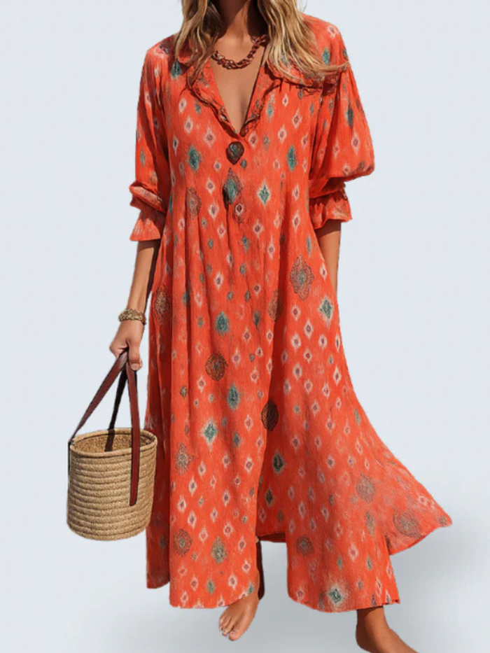 Odessa | Women's Bohemian Dress, Lightweight Flowing Summer Dress for Vacation