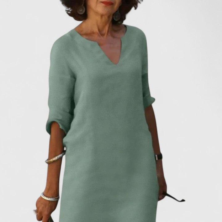 Taylor | Women's V-Neck Dress, Soft Comfortable Casual Dress for Every Occasion