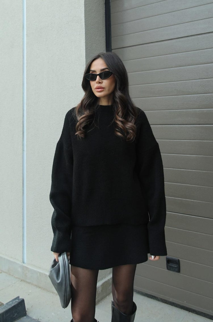 Esme | Women's Knit Sweater and Skirt Two-Piece Set, Soft Relaxed Fit Matching Set