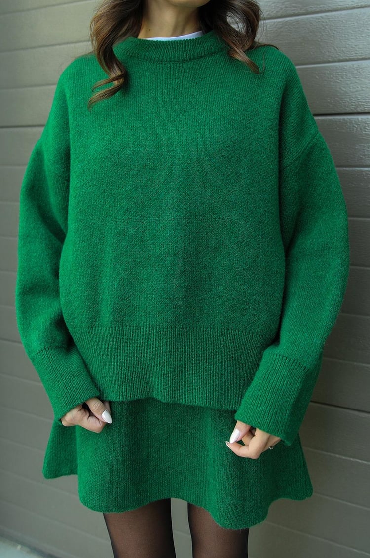 Esme | Women's Knit Sweater and Skirt Two-Piece Set, Soft Relaxed Fit Matching Set